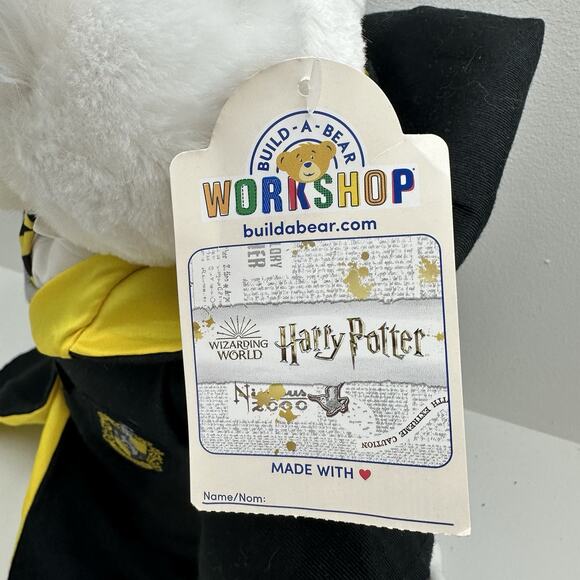NWT Build A Bear Harry Potter 13” Hedwig Snow Owl Plush Hufflepuff Cape Uniform - Picture 6 of 8